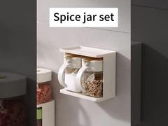 耐久性 2 格子 透明 調味料 ガラス 容器 鍋 柄 と スプーン と セット